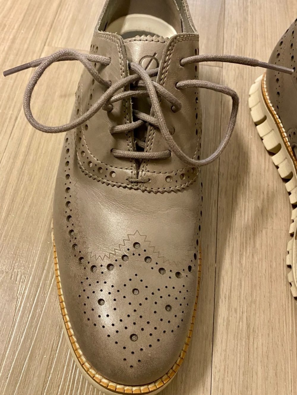 Cole Haan Grey Brogue Wingtip Oxfords - Picture 4 of 4